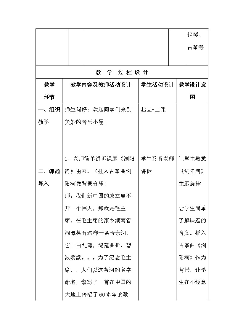 人音版三年级音乐上册（简谱）第8课《聆听 浏阳河》教学设计第2页