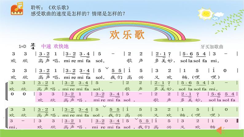 小学音乐 花城版 三年级《欢乐歌》PPT 课件第5页