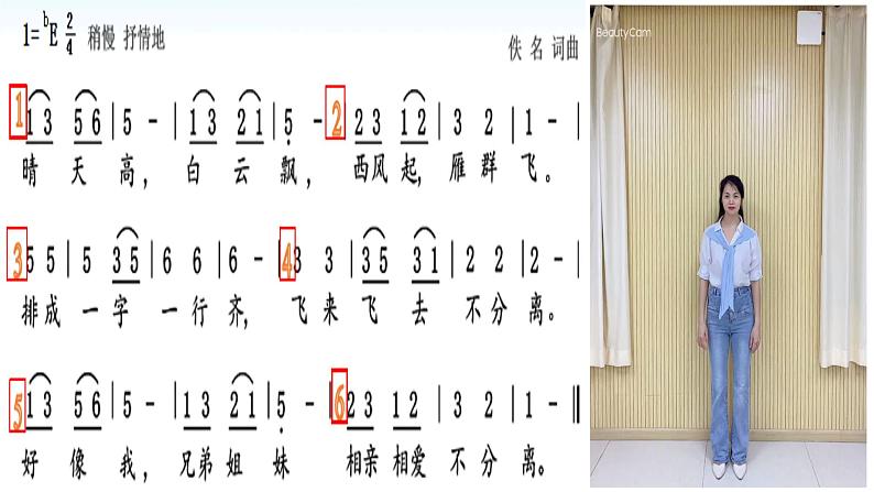 小学音乐 花城版 一年级上册 第五课《雁群飞》课件第8页