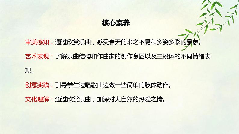 【核心素养目标】人音版音乐五下1.1 致春天 课件+教学设计+素材02