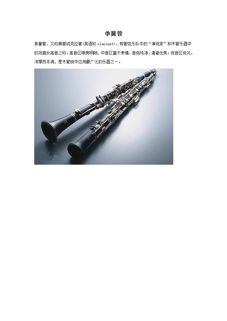 人教版音乐六年级下册第二单元 单簧管波尔卡课件+教案+素材01