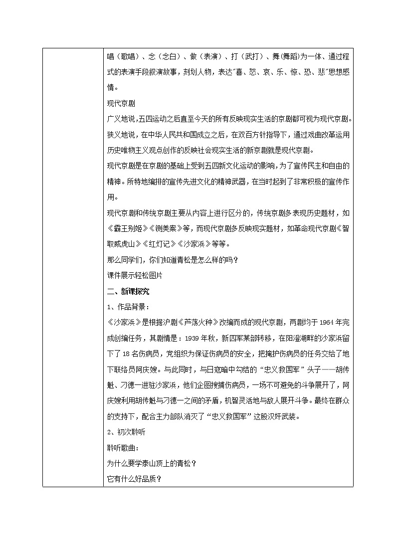 人音版音乐五下5.1 要学那泰山顶上—青松 教学设计第2页