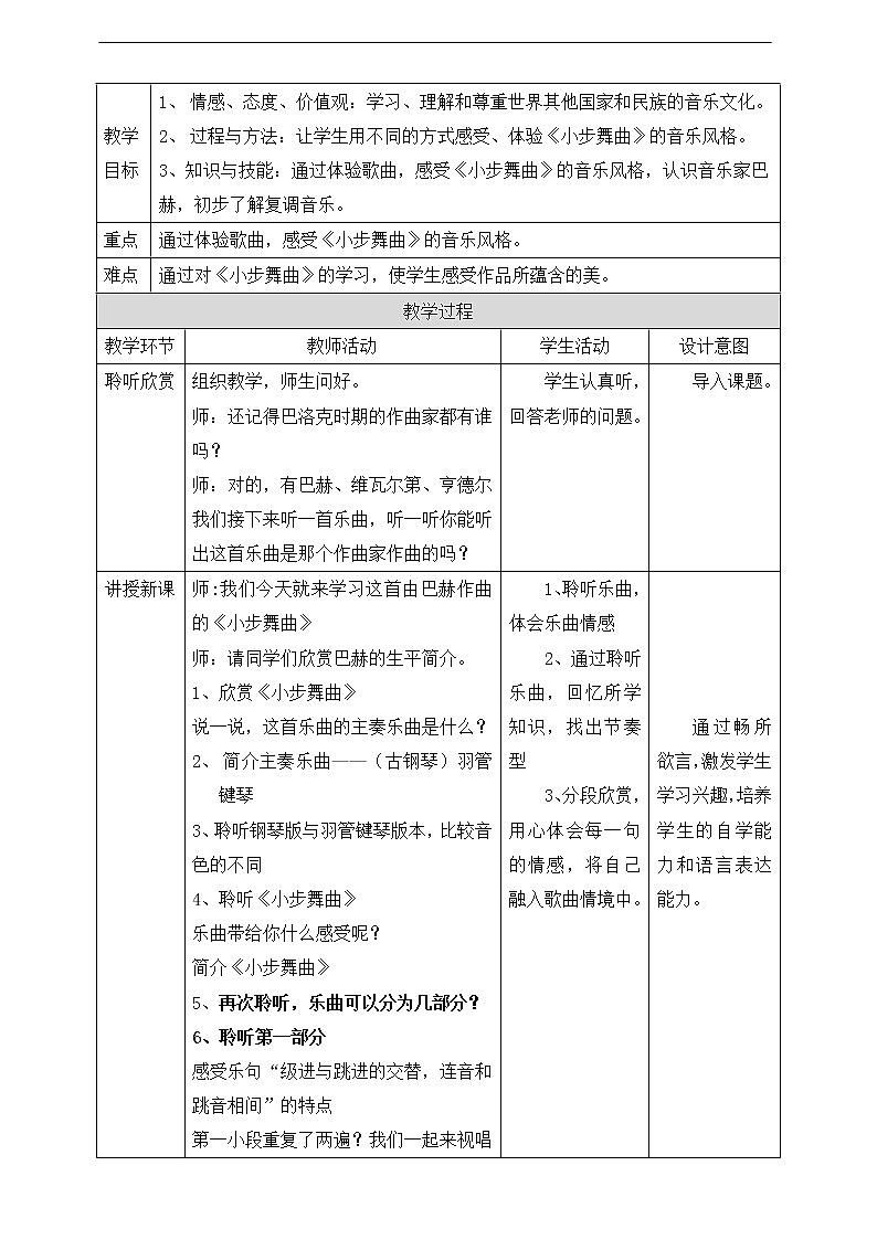 人音版四下册第一单元第三课时《小步舞曲》课件+教案+音视频素材02