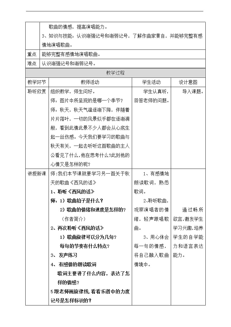 人音版四下册第五单元第三课时《西风的话》课件+教案+音视频素材02