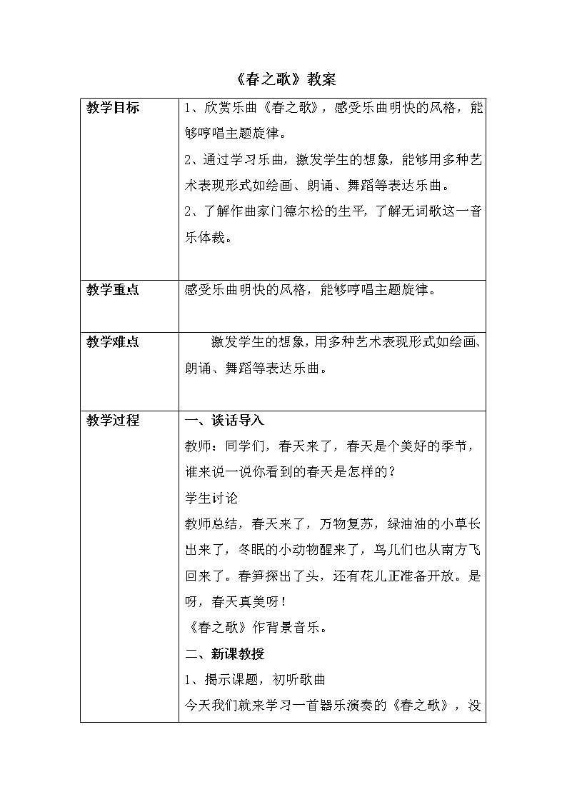 第一单元春天来了《春之歌》 课件教案01
