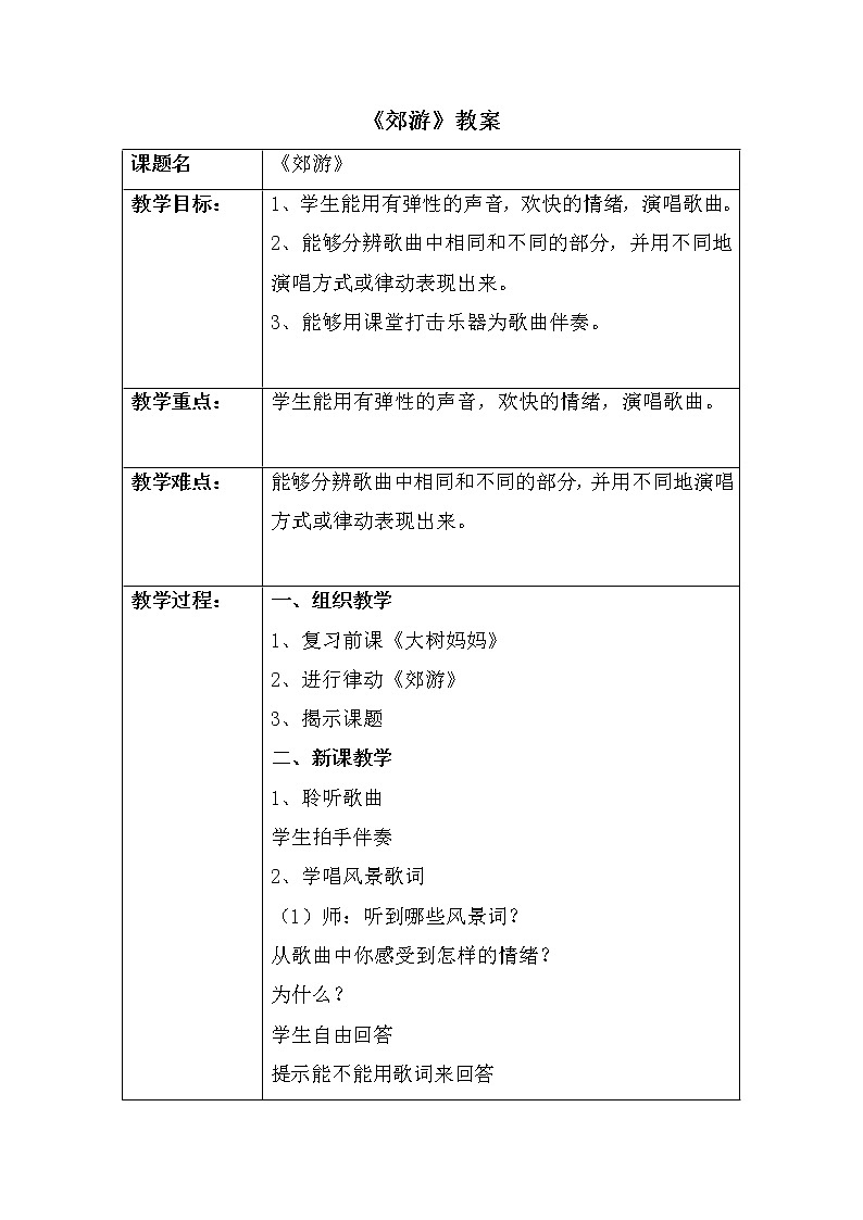 第一课春天来了《郊游》 课件教案01