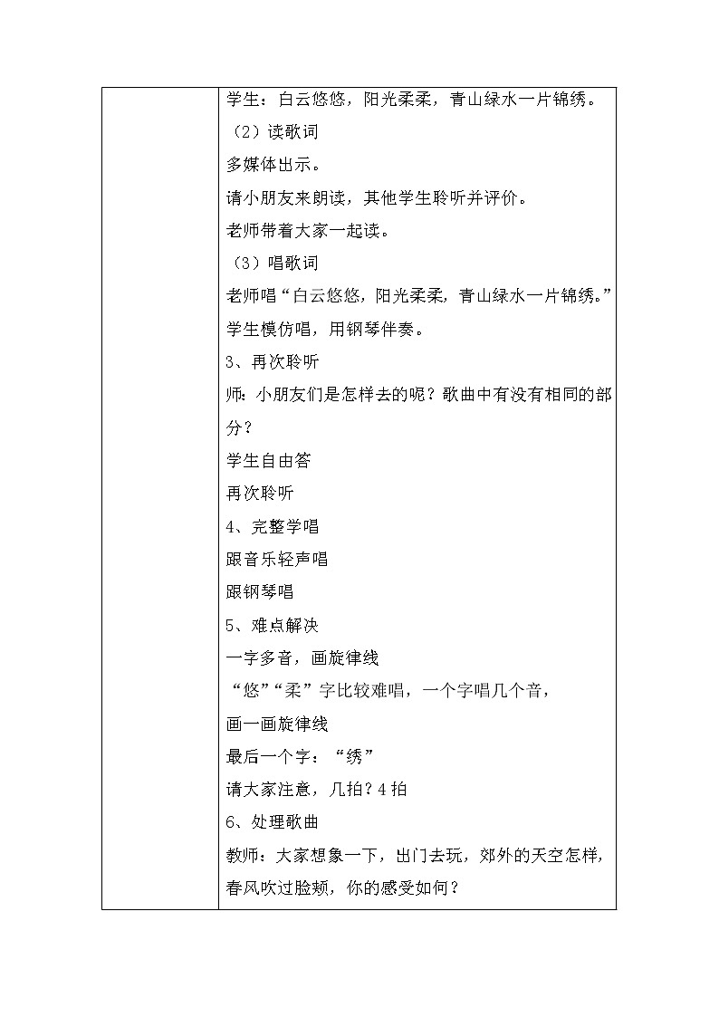 第一课春天来了《郊游》 课件教案02