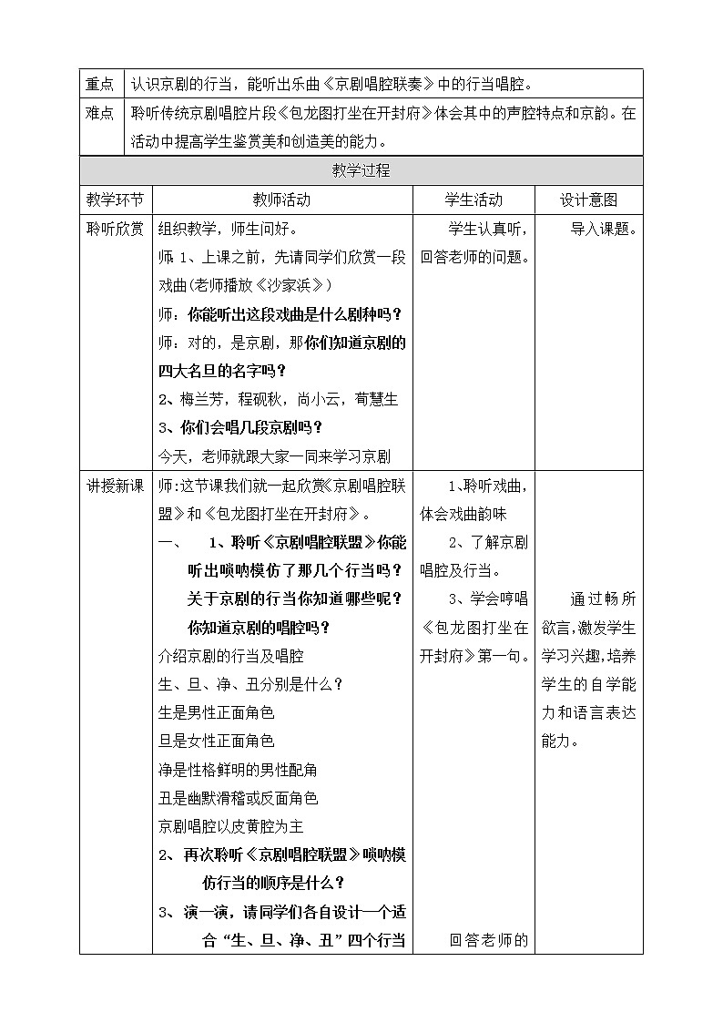 人音版六上音乐  第四课第一课时《京剧唱腔联盟》+《包龙图打坐在开封府》课件+教案+音视频素材02
