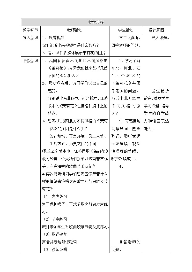 人音版六上音乐  第一课《茉莉花》（东北、河北、江苏民歌）课件+教案+音视频素材02