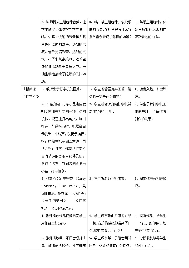 人音版四年级上册音乐第三单元第3节《陀螺》、《打字机》第2页