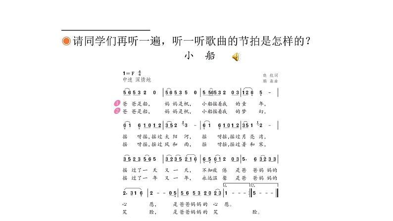 人教版三年级下册音乐课件(小船）05