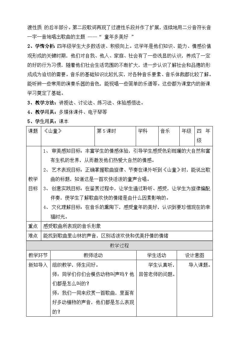 【人教版】四上音乐  第四单元第五课时《山童》课件+教案+音视频素材02