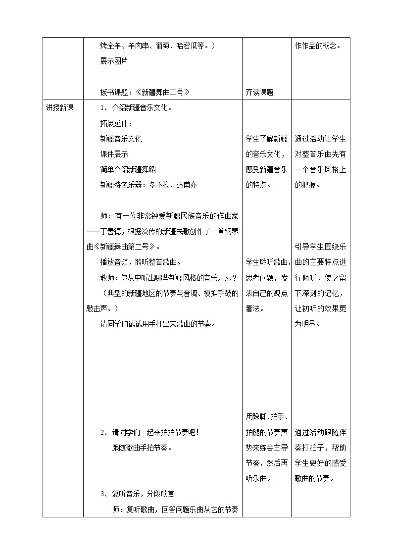 【人教版】五上音乐  第一课第3课时《新疆舞曲第二号》课件+教案+素材02