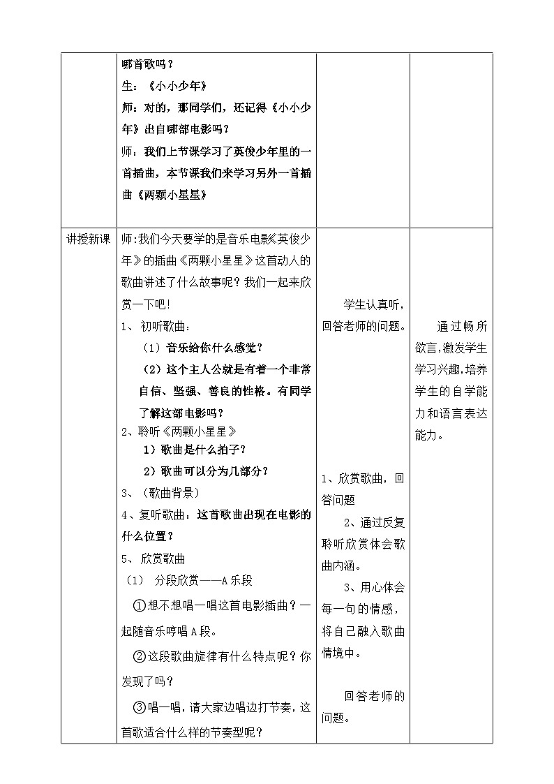 【核心素养目标】人教版六年级上册第四单元第二课时《两颗小星星》教案第2页