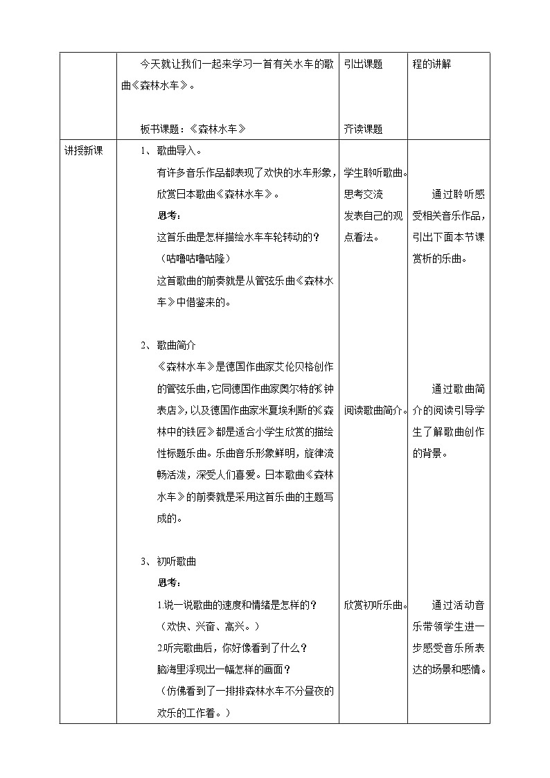 【人教版】三上音乐  第二课第3课时《森林水车》课件+教案+素材02