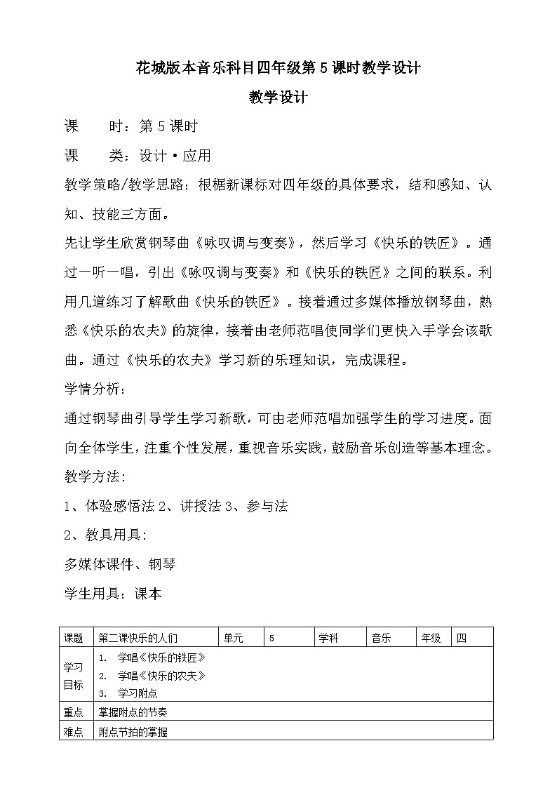 花城版音乐四年级上册 第5课《快乐的人们》课件+教案+素材01