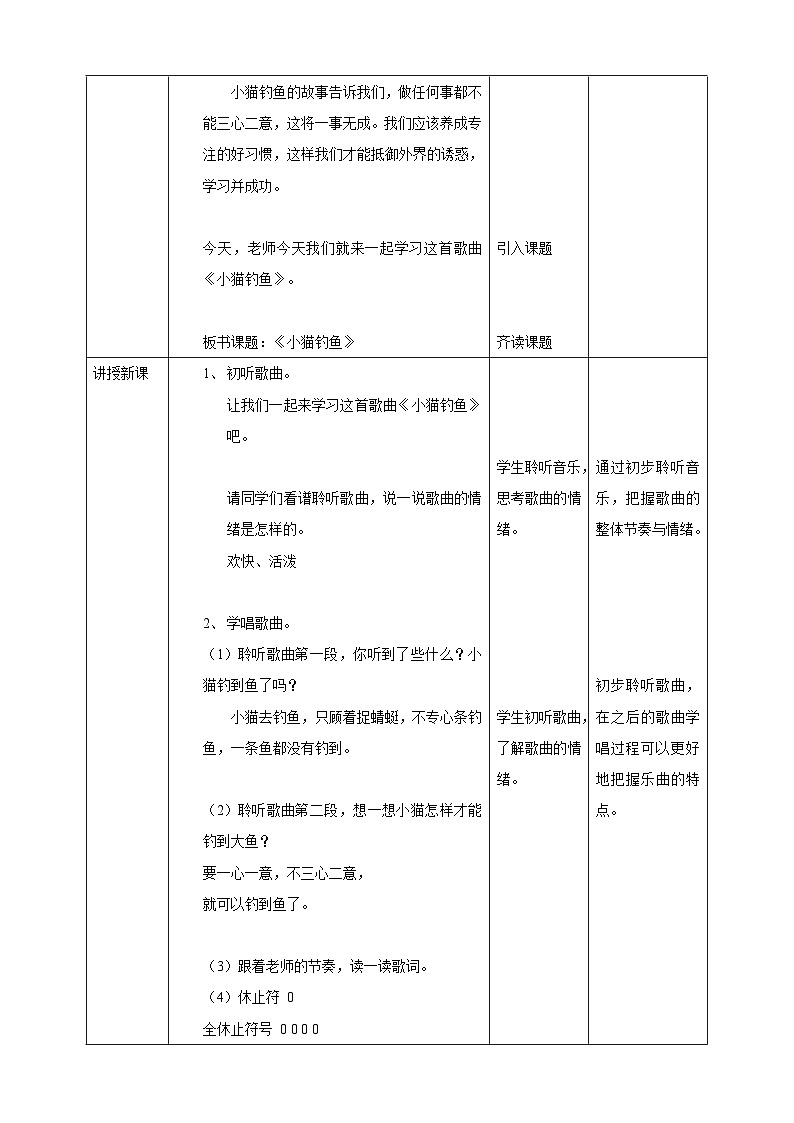 【核心素养】人教二上音乐  第四课第6课时《小猫钓鱼》课件+教案+素材02