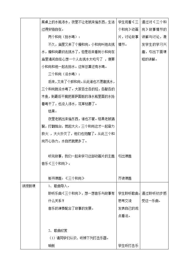【核心素养】人教二上音乐  第五课第2课时《三个和尚》课件+教案+素材02
