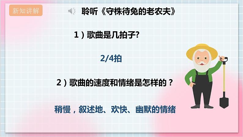 【核心素养】人教版音乐四年级上册2.4《守株待兔的老农夫》课件+教案+音视频素材05