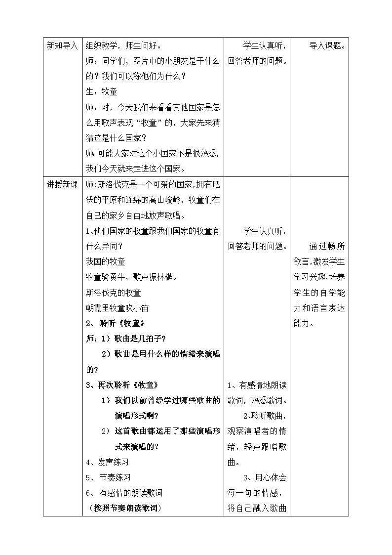 【核心素养】人教版音乐四年级上册4.1《牧童》课件+教案+音视频素材02