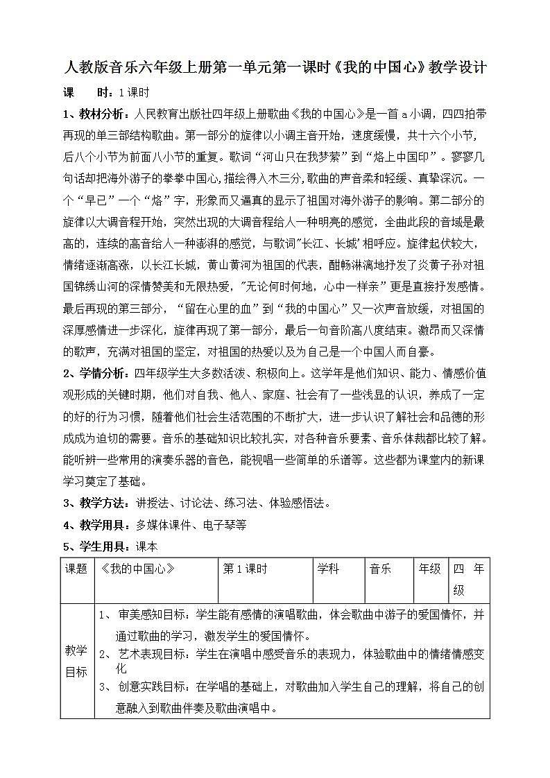 【核心素养】人教版音乐六年级上册1.1《我的中国心》课件+教案+音视频素材01