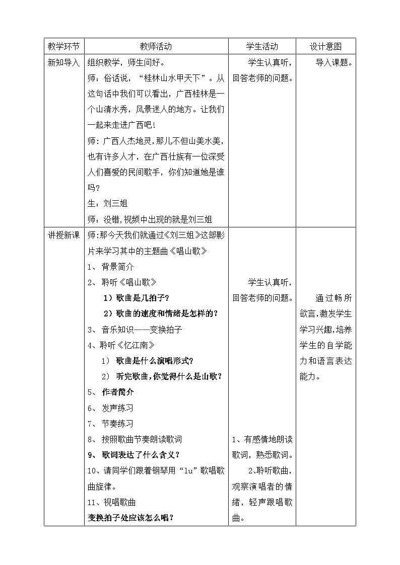 【人教版】四下音乐  第二单元第一课时《唱山歌》课件+教案+音视频素材02