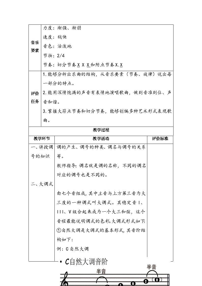 F大调（教案）人教版（2012）音乐四年级上册02