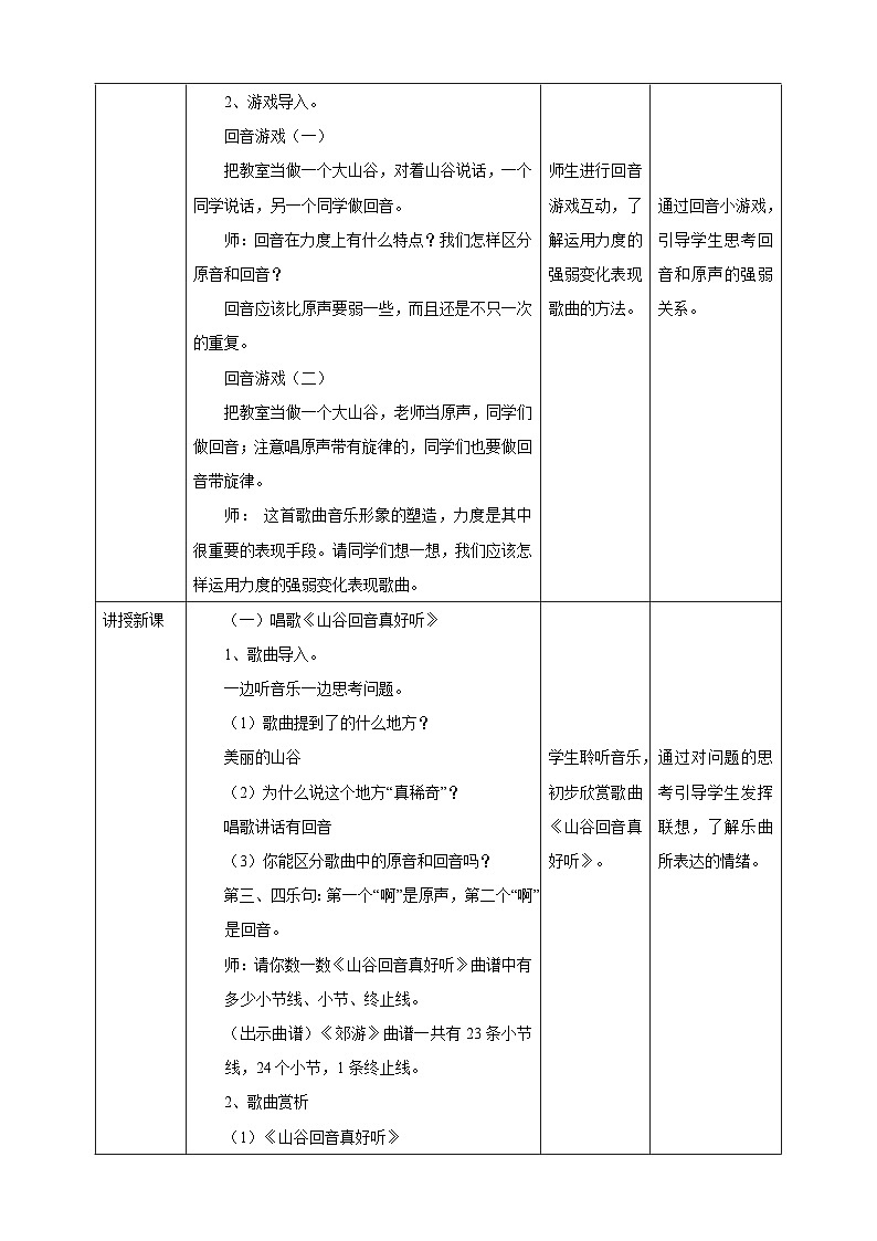 【人教版】二下音乐  第一单元第三课时《山谷回音真好听》《山谷回音》课件+教案+素材02