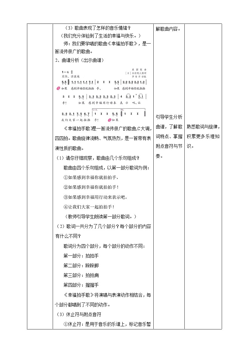 【人教版】二下音乐  第六单元第三课时《幸福拍手歌》课件+教案+素材02