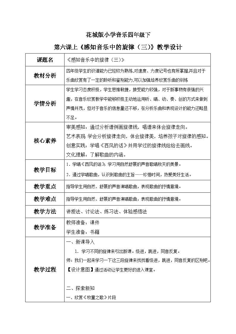 花城版4下音乐第六课上（西风的话）教案.01