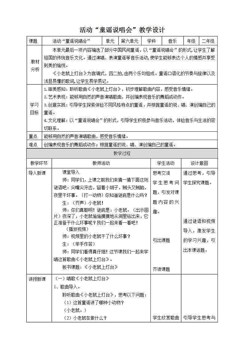 【新课标】人教版音乐二年级下册6.4 活动“童谣说唱会” 课件+素材01