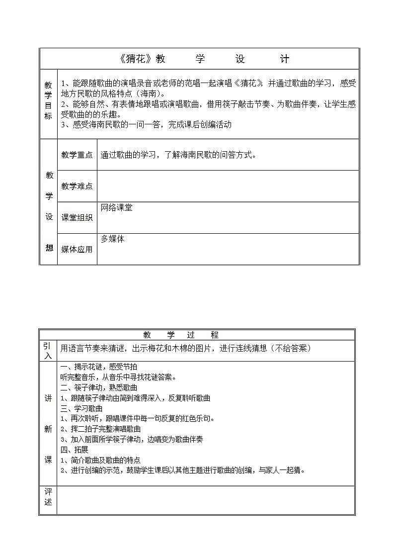 花城版音乐二年级下册 1.2歌曲《猜花》课件+教案+素材01