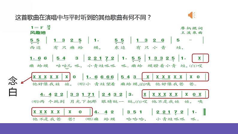 人音版四年级下册音乐第3单元《癞蛤蟆和小青蛙》课件第5页