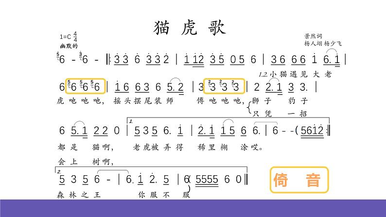 人音版音乐二年级下册 第六单元第四课《猫虎歌》课件+教案+素材04