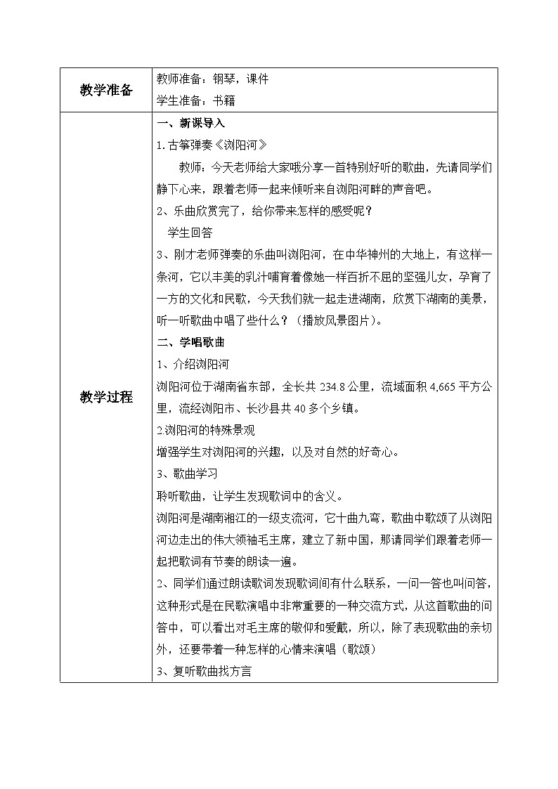 花城版音乐4上第六课《浏阳河》教案02