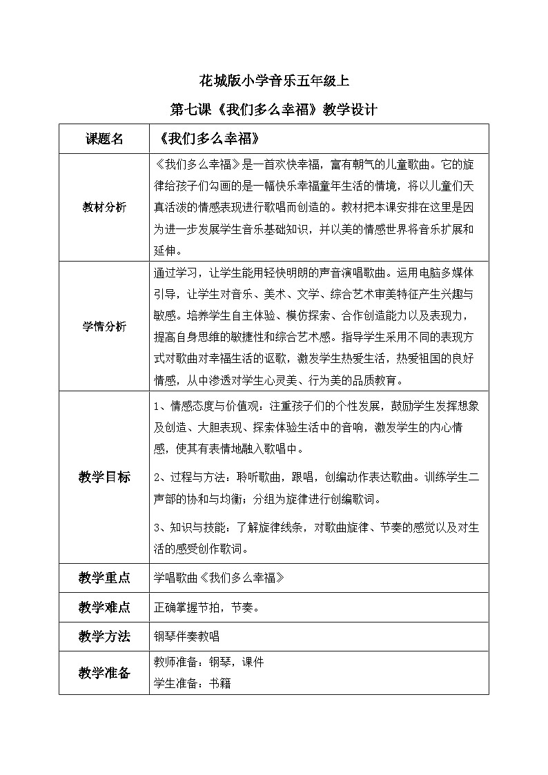 花城版音乐5上第七课上《我们多么幸福》课件+教案01