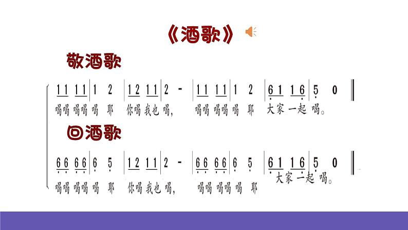 湘艺版音乐四年级下册 第七课 酒歌 课件第7页