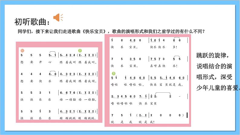 【核心素养】人教版音乐三年级上册 第1单元《快乐宝贝》课件+教案+素材08