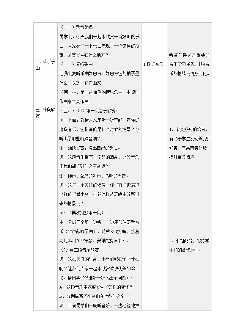 【核心素养】人教版音乐三年级上册 第六单元《鸟店》教案第2页
