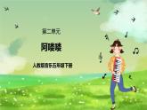 人教版音乐五年级下册第二单元《阿喽喽》课件+教案+素材