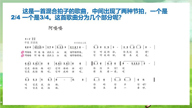 人教版音乐五年级下册第二单元《阿喽喽》课件第7页