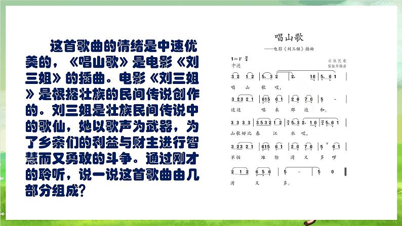 人教版音乐四年级下册第二单元第一课《唱山歌》课件第5页