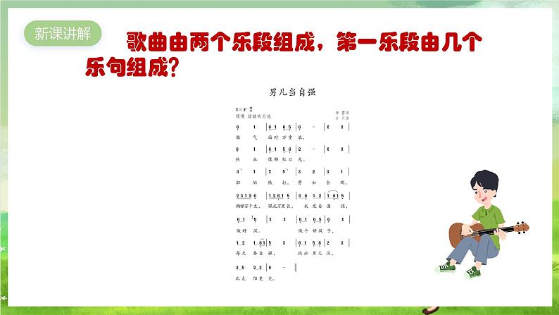 人教版音乐四年级下册第五单元第三课《男儿当自强》课件第7页