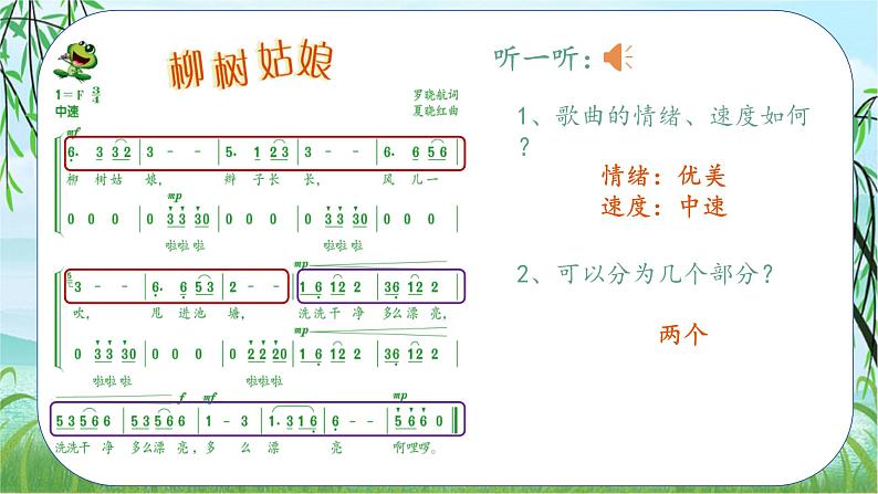 人音版小学三年级音乐下册第三单元《柳树姑娘》课件第4页