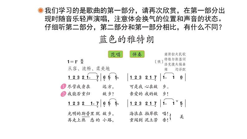 人教版小学音乐六年级下册 第二单元《蓝色的雅特朗》课件(简谱)第7页