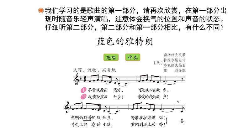 人教版小学音乐六年级下册 第二单元《蓝色的雅特朗》课件(五线谱)第7页