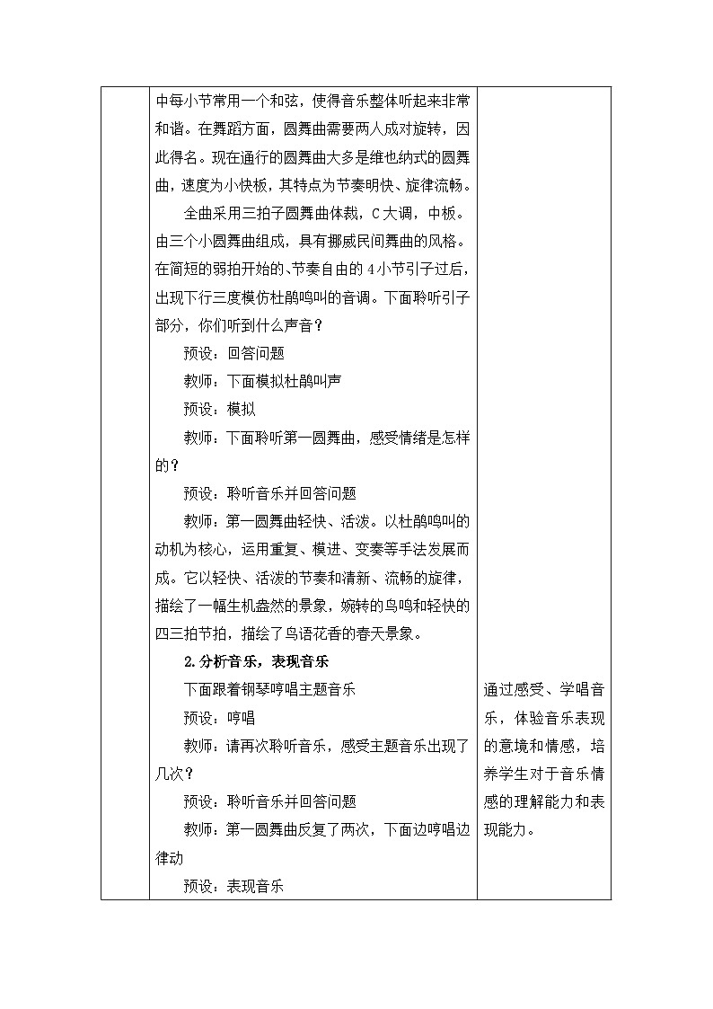 新人音版小学音乐一下 第一单元《聆听 杜鹃圆舞曲》教案第3页