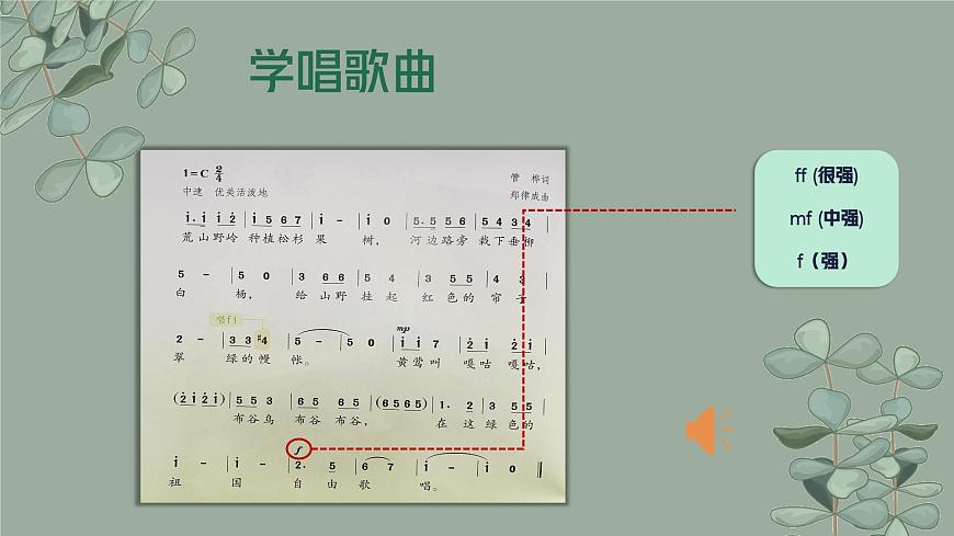 新人教版小学音乐一下第三单元《绿色的祖国》课件第8页