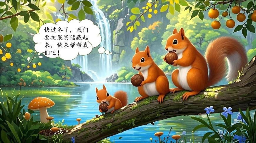 新人教版小学音乐一下第一单元《小松鼠藏果实》-课件第2页