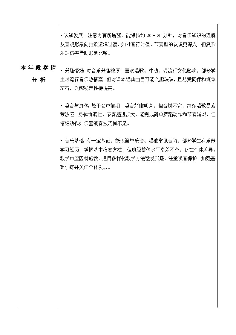 西师版四年级下全册音乐教案第3页